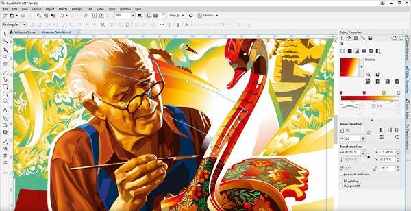 Giao diện phần mềm Corel Draw